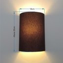 Ver imagem 3 de Arandela Meia Cana Retro Vivare Md-2003 Cúpula em Tecido 25/18x10cm - Bivolt - Café - 110V/220V