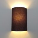 Ver imagem 2 de Arandela Meia Cana Retro Vivare Md-2003 Cúpula em Tecido 25/18x10cm - Bivolt - Café - 110V/220V
