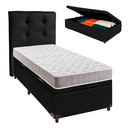Ver imagem 1 de Cama Box Bau + Colchão Solteiro D23 D23 Inducol + Cabeceira Estofada