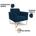 Ver imagem 3 de Poltrona Sala Base X Industrial Dourado Kit 2 Marisa Bouclê Azul D03 - D?rossi