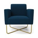 Ver imagem 5 de Poltrona Sala Base X Industrial Dourado Kit 2 Marisa Bouclê Azul D03 - D?rossi