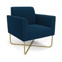 Ver imagem 2 de Poltrona Sala Base X Industrial Dourado Kit 2 Marisa Bouclê Azul D03 - D?rossi