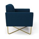 Ver imagem 6 de Poltrona Sala Base X Industrial Dourado Kit 2 Marisa Bouclê Azul D03 - D?rossi