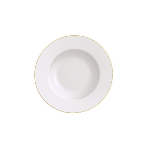 Prato Raso Filetado Tramontina Elisa em Porcelana com Borda Dourada 28 Cm Tramontina
