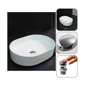 Cuba Sobrepor Porcelana Arredondado C/ Válvula Click Mx219