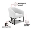 Ver mais imagens de Kit 2 Poltronas Stella Bouclê Off White Base Metálica Industrial Preto - D'Rossi