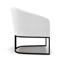 Ver imagem 5 de Kit 2 Poltronas Stella Bouclê Off White Base Metálica Industrial Preto - D'Rossi
