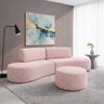 Sofa Virgínia Curvo em Bouclé Kit com Puff | Conforto e Design Moderno - 10