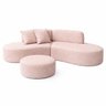Sofa Virgínia Curvo em Bouclé Kit com Puff | Conforto e Design Moderno - 6