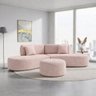 Sofa Virgínia Curvo em Bouclé Kit com Puff | Conforto e Design Moderno - 7