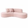 Sofa Virgínia Curvo em Bouclé Kit com Puff | Conforto e Design Moderno - 3