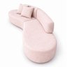 Sofa Virgínia Curvo em Bouclé Kit com Puff | Conforto e Design Moderno - 1