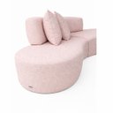 Ver imagem 2 de Sofa Virgínia Curvo em Bouclé Kit com Puff | Conforto e Design Moderno
