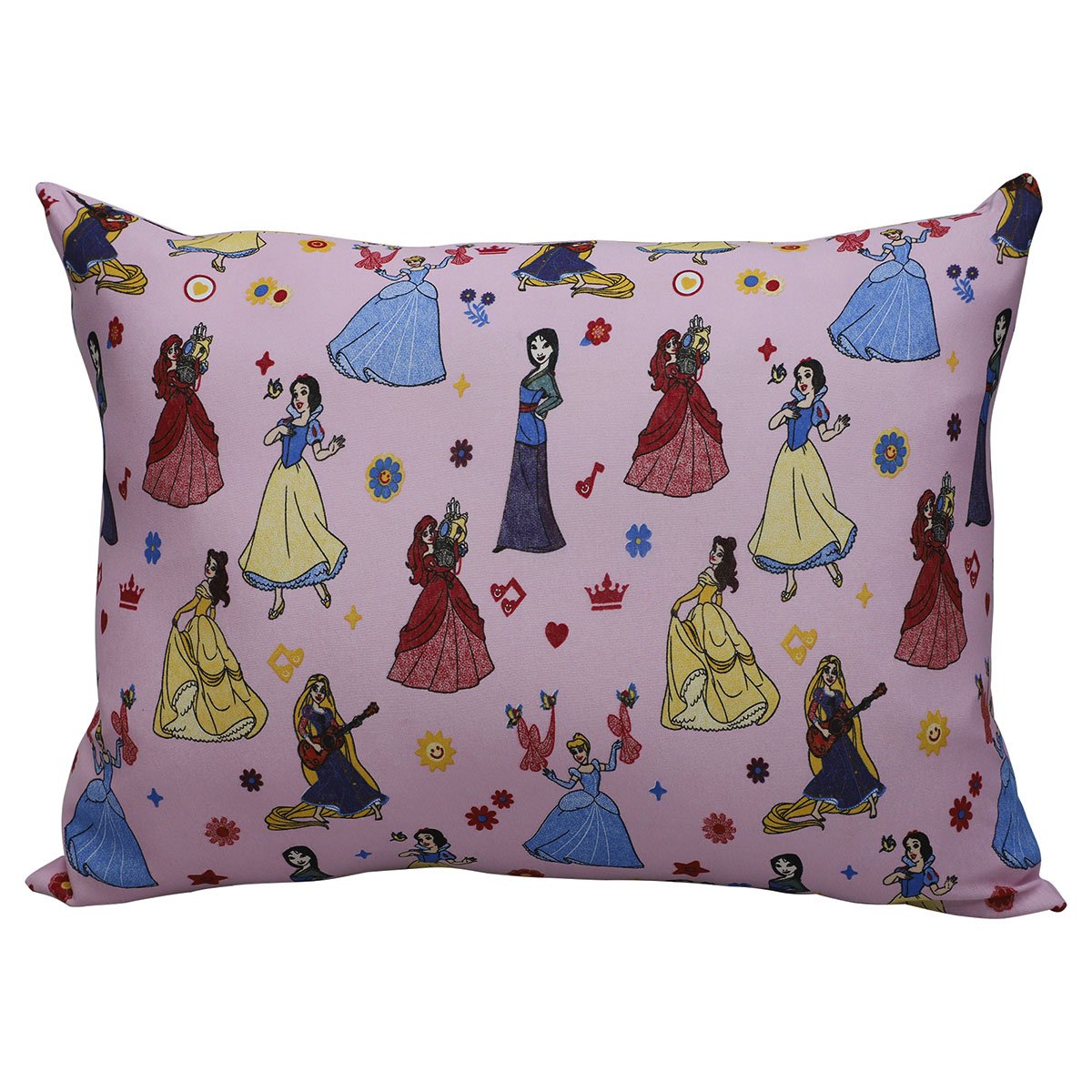 Fronha Portallar Malha Estampada Disney Danca de Princesas 48cmx68cm Rosa