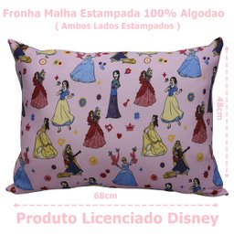 Fronha Portallar Malha Estampada Disney Danca de Princesas 48cmx68cm Rosa - 4