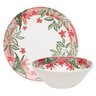 Kit Tigelas Bowl e Pratos de Sobremesa 24 Peças Biona jardim Tropical Oxford® Cerâmica - 1