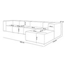 Ver imagem 3 de Sofá 4 Lugares para Sala Living Modular com Puff 352cm Lancaster F04 Linho Cru - Lyam Decor