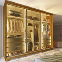 Ver imagem 1 de Guarda Roupa 100% Mdf Platinum Led 3 Portas Reflecta Naturale Off White - Gelius