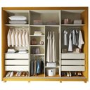Ver imagem 4 de Guarda Roupa 100% Mdf Platinum Led 3 Portas Reflecta Naturale Off White - Gelius
