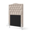 Ver imagem 2 de Cabeceira Estofada Decorativa Pollux para Cama Box 90 para Cama de Solteiro Sued Bege Aradecor