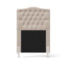 Ver imagem 3 de Cabeceira Estofada Decorativa Pollux para Cama Box 90 para Cama de Solteiro Sued Bege Aradecor