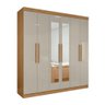 Guarda-roupa Casal Easy Slim 6 Portas com Espelho Amendoa Clean/off White - 1