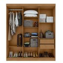 Ver imagem 3 de Guarda-roupa Casal Easy Slim 6 Portas com Espelho Amendoa Clean/off White