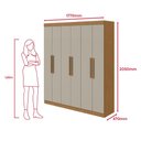 Ver imagem 4 de Guarda-roupa Casal Easy Slim 6 Portas com Espelho Amendoa Clean/off White
