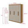 Guarda-roupa Casal Easy Slim 6 Portas com Espelho Amendoa Clean/off White - 4