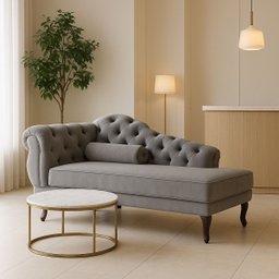 Divã Recamier Sala 150cm em Veludo Capitonê de Luxo Pés Luis Xv - 2
