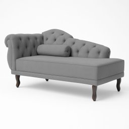 Divã Recamier Sala 150cm em Veludo Capitonê de Luxo Pés Luis Xv - 1