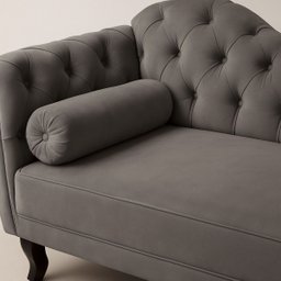 Divã Recamier Sala 150cm em Veludo Capitonê de Luxo Pés Luis Xv - 3