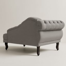 Divã Recamier Sala 150cm em Veludo Capitonê de Luxo Pés Luis Xv - 4