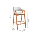 Ver imagem 4 de Kit 4 Banquetas Estofadas em Madeira Maciça Gaia Cinza