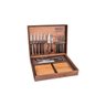 Kit para Churrasco Lâminas Aço Inox e Cabos em Madeira Polywood Castanho 15 Peças - 1