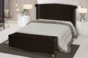 Ver imagem 2 de Kit Cabeceira de Cama Box e Calçadeira Baú Luxo King 195 Cm Suede Marrom Eli Móveis
