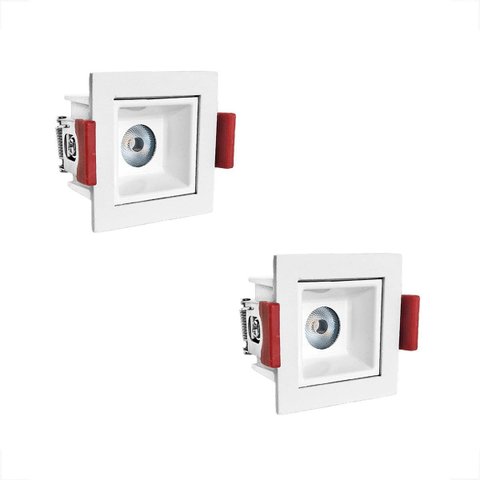2 Spot Embutido Mini Led Downlight Recuado Sala 3000k Bet55
