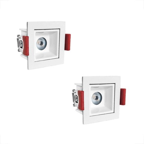 2 Spot Embutido Mini LED Downlight Recuado Sala 3000k BET55