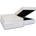 Ver imagem 1 de Cama Box Baú Casal: Colchão Ortopédico Castor Sleep + Base Crc Courano White(138x188)