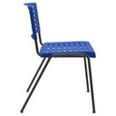 Ver imagem 4 de Cadeira Empilhável Fixa Escritório Multiuso Base Preta Kimi P03 Azul - Lyam Decor