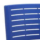 Ver imagem 6 de Cadeira Empilhável Fixa Escritório Multiuso Base Preta Kimi P03 Azul - Lyam Decor