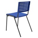 Ver imagem 5 de Cadeira Empilhável Fixa Escritório Multiuso Base Preta Kimi P03 Azul - Lyam Decor