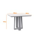 Ver imagem 5 de Mesa de Jantar Tampo com Vidro Leka 100 cm Off White Base Ypê - D’Rossi