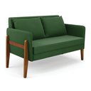 Ver imagem 1 de Namoradeira 2 Lugares Lana Suede Base de Madeira - D’Rossi Verde