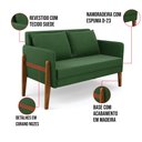 Ver imagem 6 de Namoradeira 2 Lugares Lana Suede Base de Madeira - D’Rossi Verde