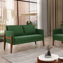 Ver imagem 2 de Namoradeira 2 Lugares Lana Suede Base de Madeira - D’Rossi Verde