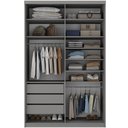 Ver imagem 3 de Closet Solteiro 1 Porta de Correr com Espelho 3 Gavetas 139cm Mdf Sonni R02 Urbe - Lyam Decor