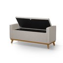 Ver imagem 2 de Banco Recamier Baú para Quarto Casal 100cm Linho com Base de Madeira Sofatec