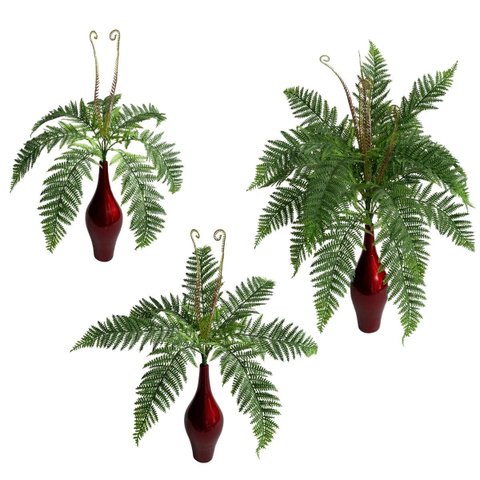 3 Folhagem Artificial Samambaia 55cm Alta Qualidade para Ambientes