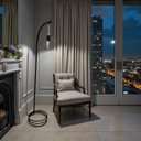Ver imagem 3 de Luminária de Chão Coluna de Piso Paris Industrial Aramada:preto/preto
